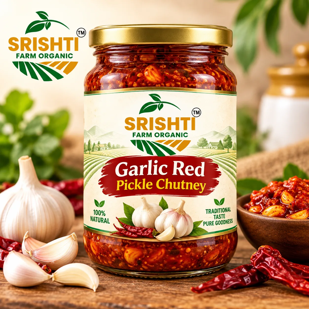 Garlic Red Pickle Chutney